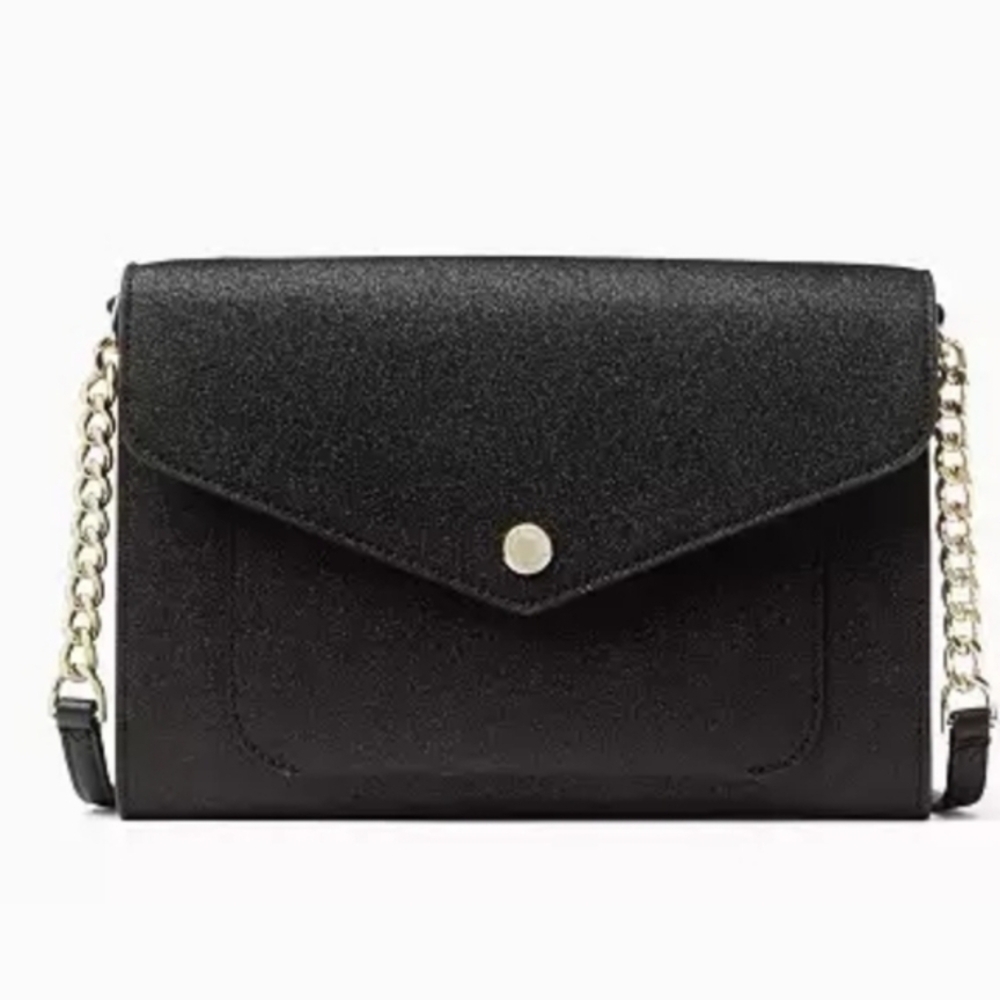 π SALE π NWT Kate Spade Tinsel Flap Crossbody Convertible Clutch Glitter - Picture 3 of 16